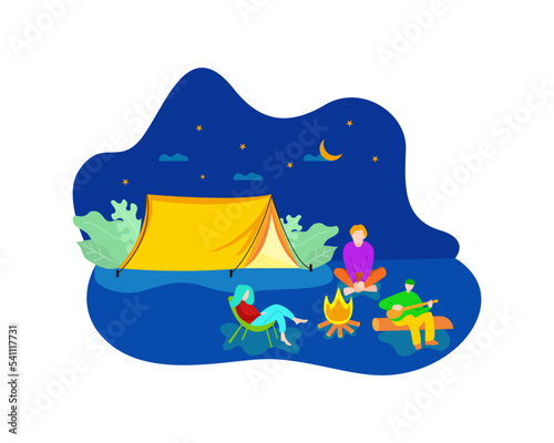 Camping illustration vector