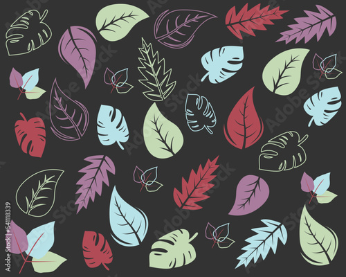 Set of autumn leaves. Vector illustration.