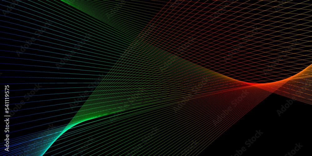 Futuristic black background with wave lines colorful design Futuristic black background with wave lines colorful design