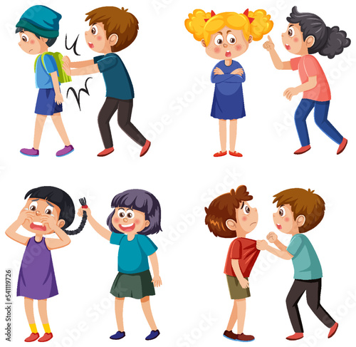 Bullying kids character collection