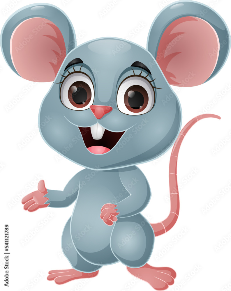 Cute little mouse cartoon presenting Cute little mouse cartoon presenting