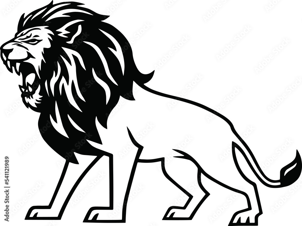 Angry Lion Roar Logo Mascot 