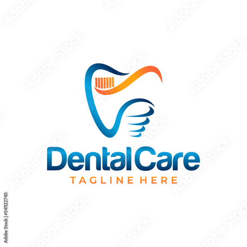 Creative dental clinic logo vector. Abstract dental symbol icon with modern design style