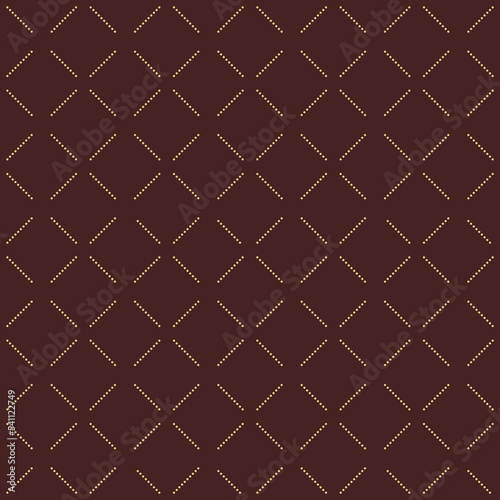 Geometric dotted brown and golden vector pattern. Seamless abstract modern texture for wallpapers and backgrounds © Fine Art Studio
