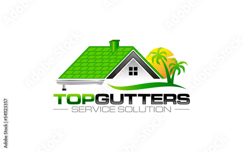 Illustration graphic vector of gutter installation and repair service logo design template