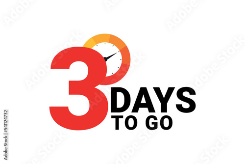 3 days to go with modern style watch vector