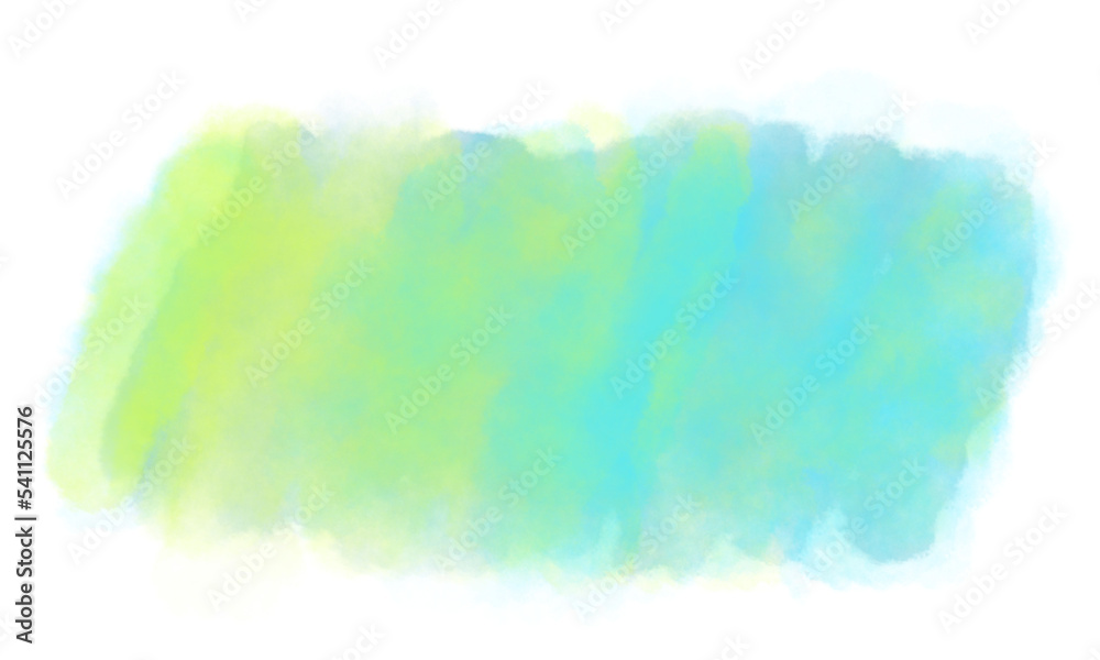 Abstract yellow to blue watercolor gradient background.