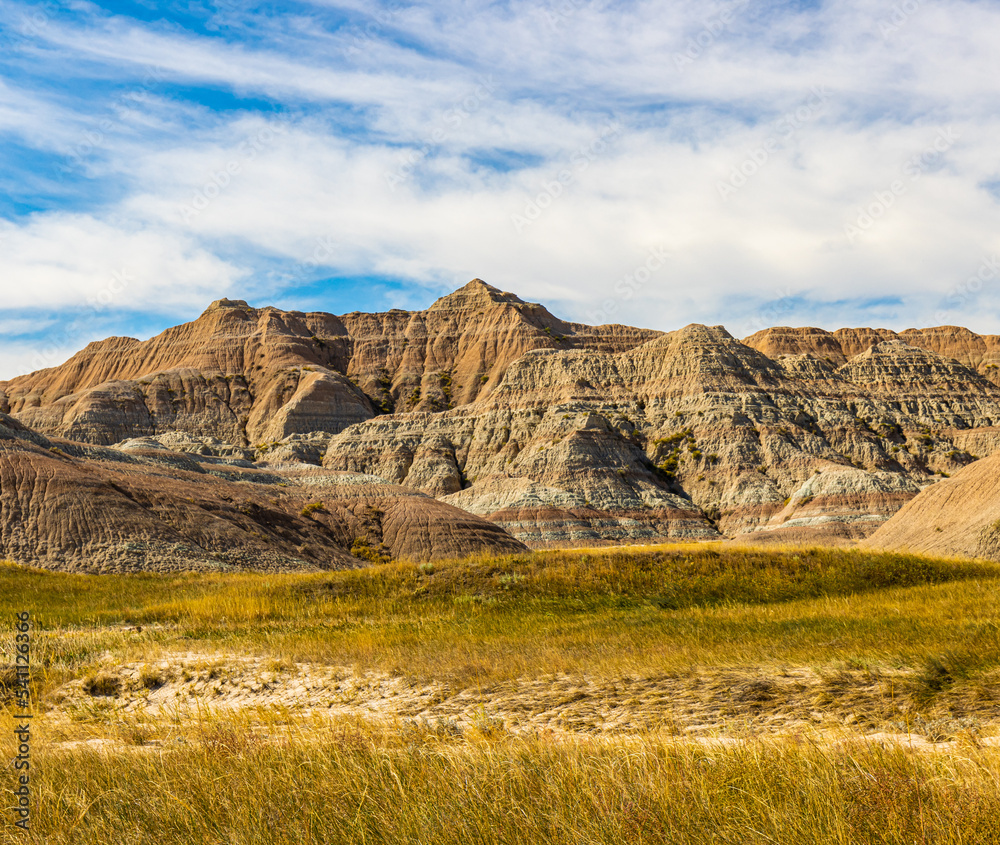 The Striped Hills of Conata Basin, Badlands National Park, South Dakota, USA