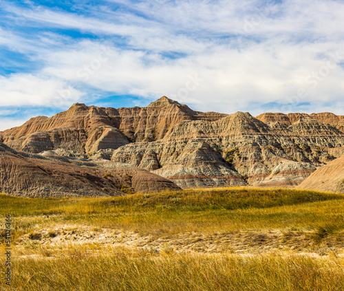 The Striped Hills of Conata Basin  Badlands National Park  South Dakota  USA