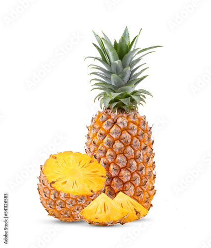 Ripe pineapple isolated on  transparent png