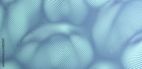Background with convex forms. Grid surface. Vibrant trendy texture, with blending colors. 3d network design with particles. Can be used for advertising, marketing or presentation.