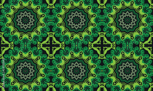 Black green floral pattern, saree print pattern Design, colorful pattern, textile design, Batiks fabricp pattern, indonesia batik, bali batik,  floral repeated pattern, tai dai pattern, 