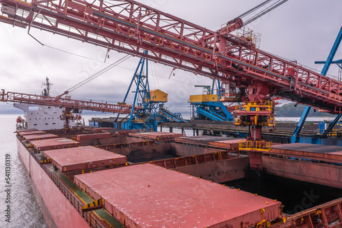 Mooring with ship and technics for an overload of cargoes.