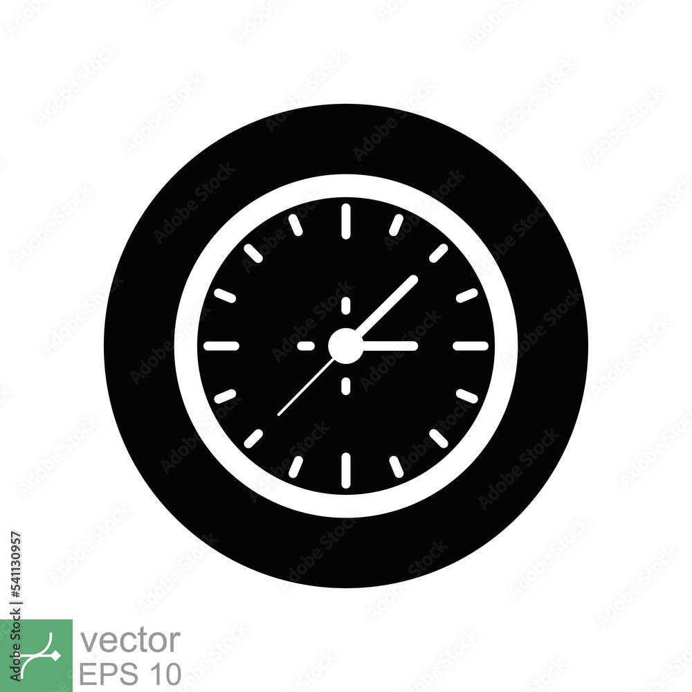 Clock icon. Simple flat style. Wall clock face, office hour, dial, arrow, circle, round, watch, time concept. Vector illustration isolated on white background. EPS 10. Clock icon. Simple flat style. Wall clock face, office hour, dial, arrow, circle, round, watch, time concept. Vector illustration isolated on white background. EPS 10.