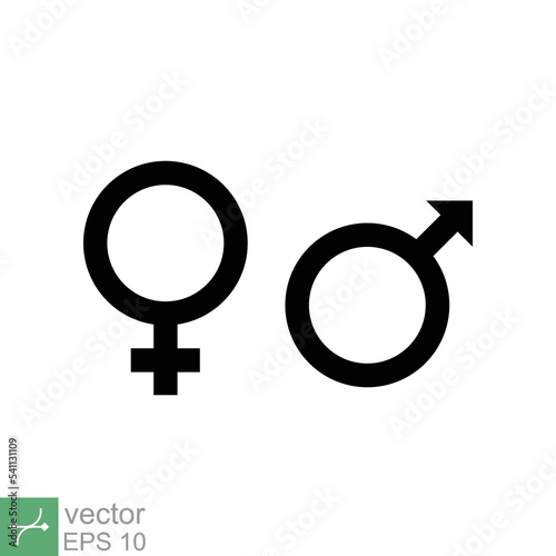 Gender icon. Simple flat style. Female and male, man and woman, men and women, boy and girl, sex, unisex concept. Vector illustration isolated on white background. EPS 10.