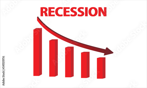 Financial crisis chart. global business downfall. Economic recession from high inflation, stock market crash. Recession vector illustration Graph.
