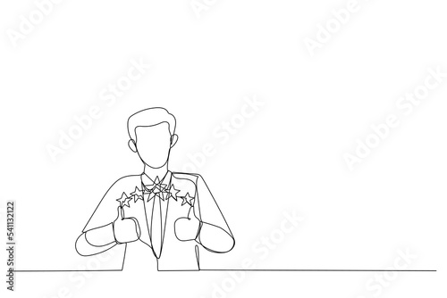 businessman show thumb up expressing good job