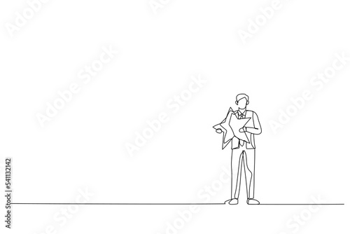 businessman hugging big star. Metaphor for good review