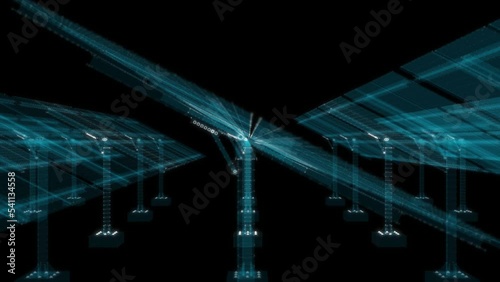 Solar Panel Concept. 4k 60fps animation