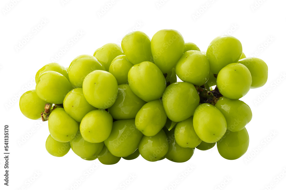 Fresh Green Shine Muscat Grape isolated on alpha background Fresh Green Shine Muscat Grape isolated on alpha background