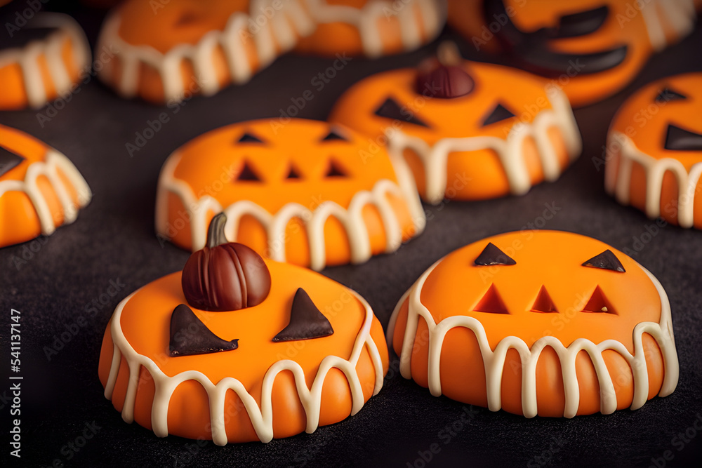 A variety of Halloween themed cookies.