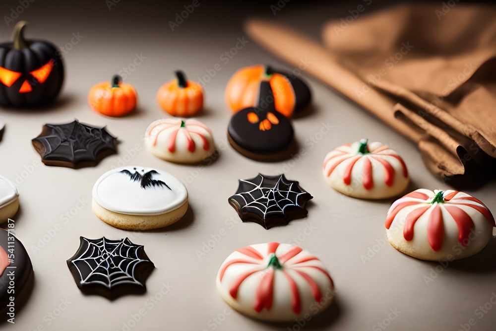 A variety of Halloween themed cookies. A variety of Halloween themed cookies.