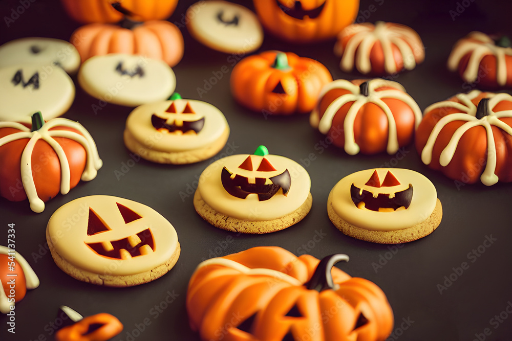 A variety of Halloween themed cookies. A variety of Halloween themed cookies.