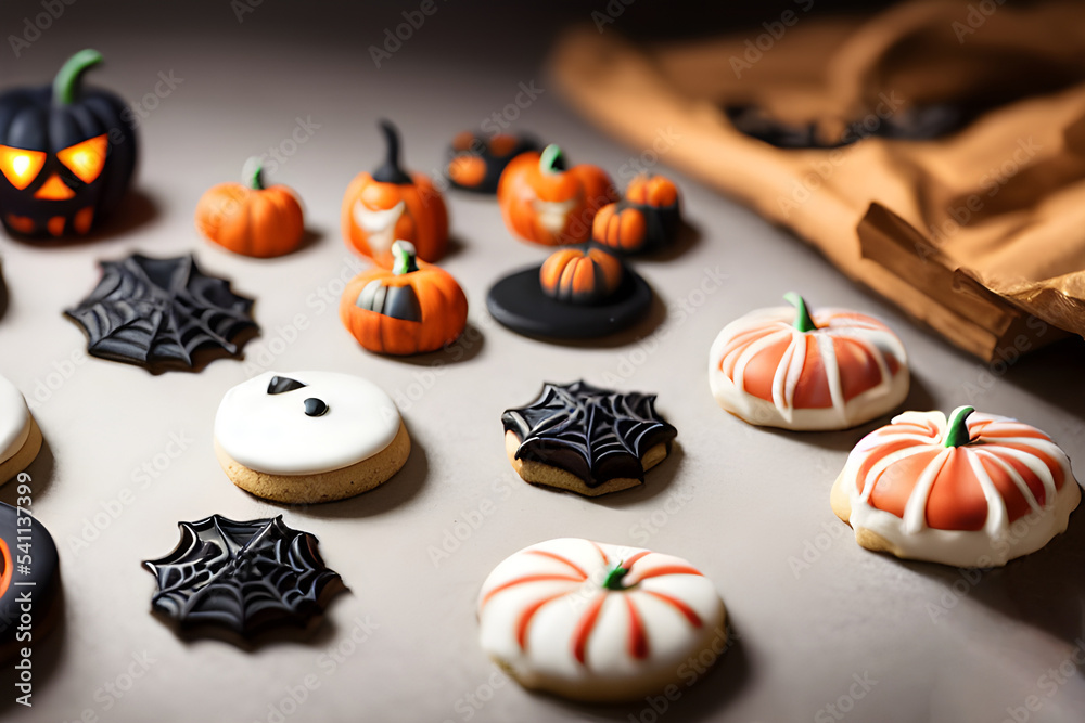 A variety of Halloween themed cookies. A variety of Halloween themed cookies.