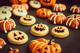 A variety of Halloween themed cookies.