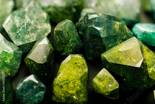 фотографія Close-up of  olivine gemstones