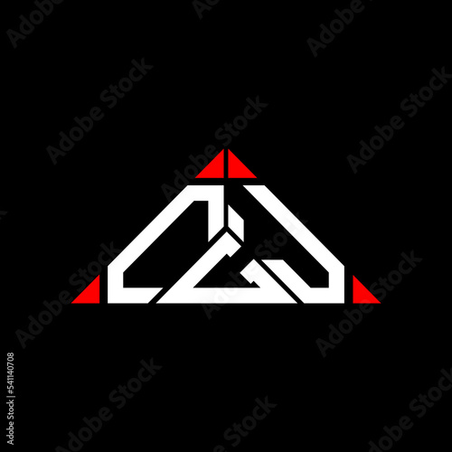 CGJ letter logo creative design with vector graphic, CGJ simple and modern logo in triangle shape. photo