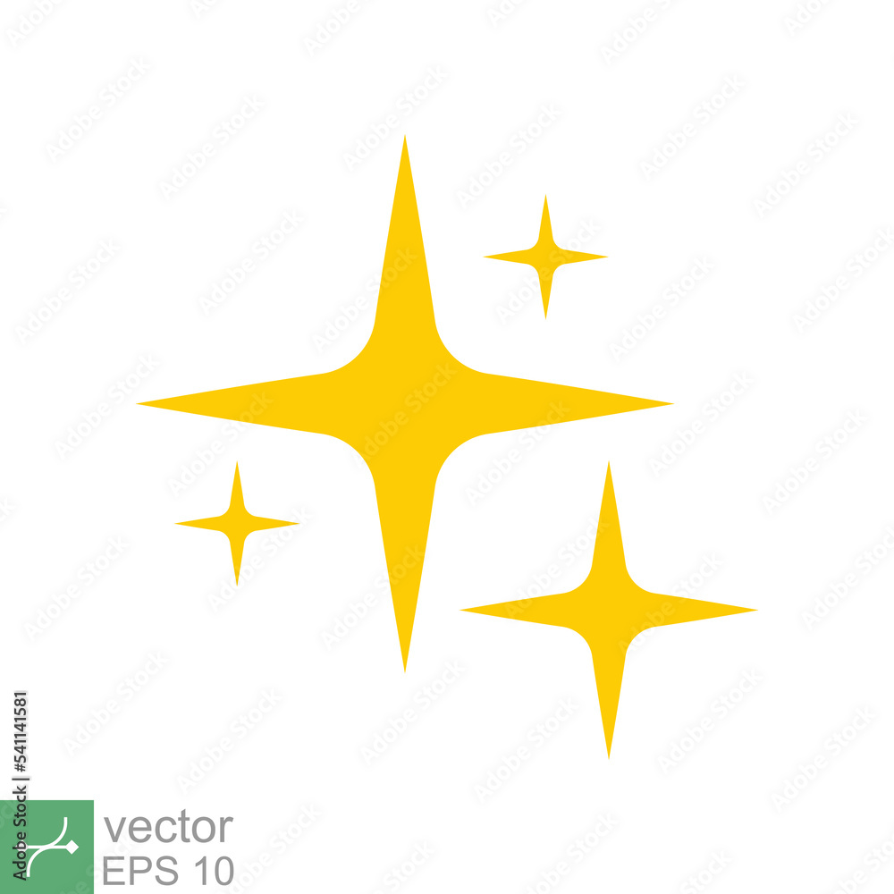 Star sparkle vector icon. Simple flat style. Yellow, gold, twinkle, shine, spark shape, for magic effect, glow, glitter, flash concept. Single illustration isolated on white background. EPS 10. Star sparkle vector icon. Simple flat style. Yellow, gold, twinkle, shine, spark shape, for magic effect, glow, glitter, flash concept. Single illustration isolated on white background. EPS 10.