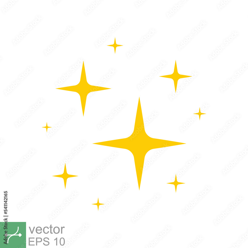 Star sparkle vector icon. Simple flat style. Yellow, gold, twinkle, shine, spark shape, for magic effect, glow, glitter, flash concept. Single illustration isolated on white background. EPS 10. Star sparkle vector icon. Simple flat style. Yellow, gold, twinkle, shine, spark shape, for magic effect, glow, glitter, flash concept. Single illustration isolated on white background. EPS 10.
