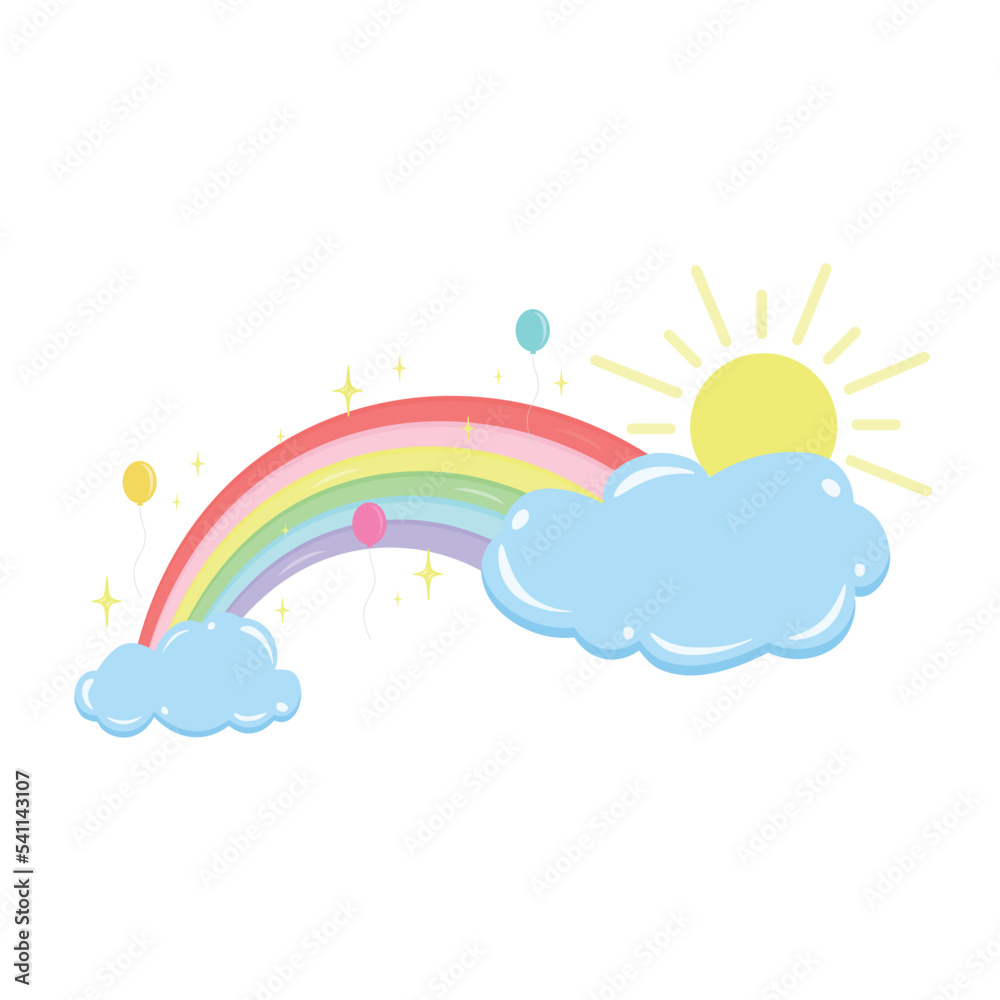 bright sky and filled with colorful rainbows bright sky and filled with colorful rainbows