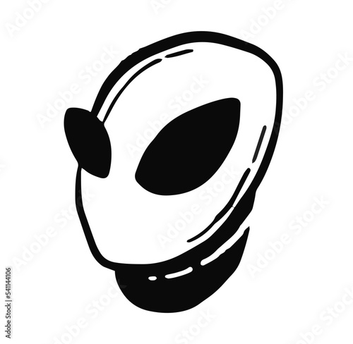 Alien hand drawn illustration vector. 