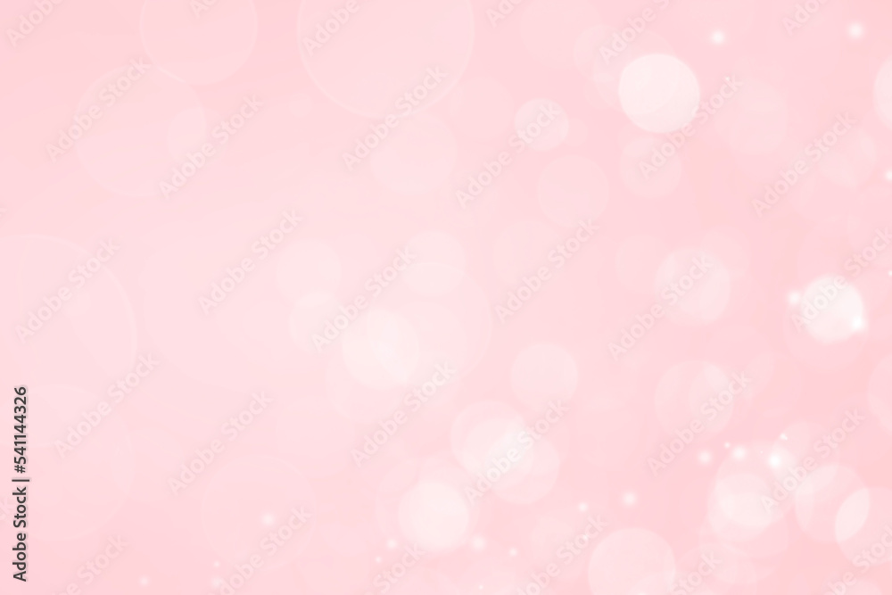 Abstract Beautiful White Bokeh Lights Circles Pink Background. Defocused Effect Wallpaper, Celebration Christmas Backdrop.	
