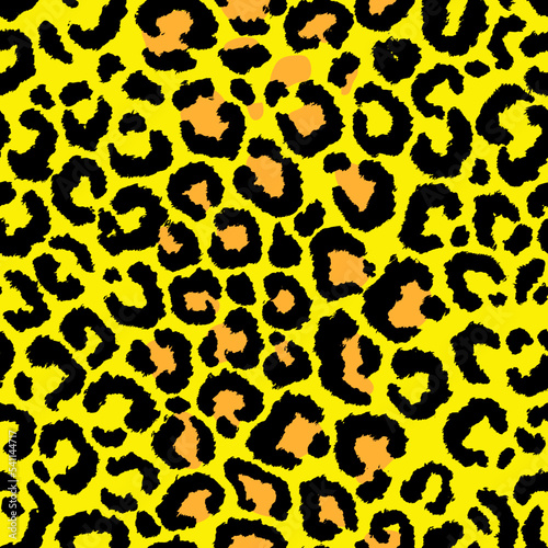 Leopard imitation seamless yellow pattern. Vector illustration