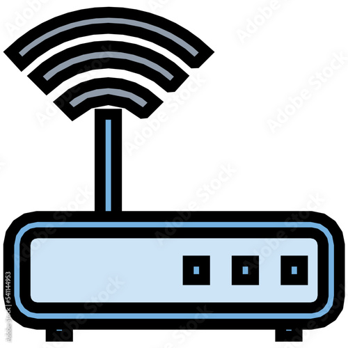 WiFi Router Colored Line Icon