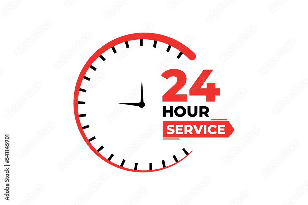 24 hours service vector element. 24 hours service vector element.