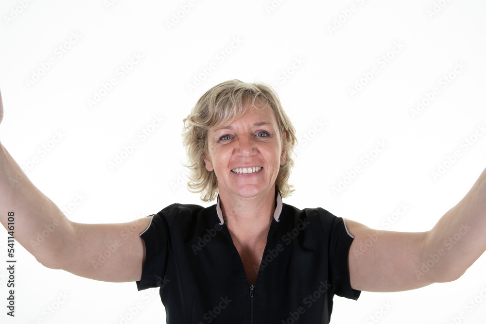 senior blonde woman over isolated white background taking phone selfie with smartphone mobile senior blonde woman over isolated white background taking phone selfie with smartphone mobile