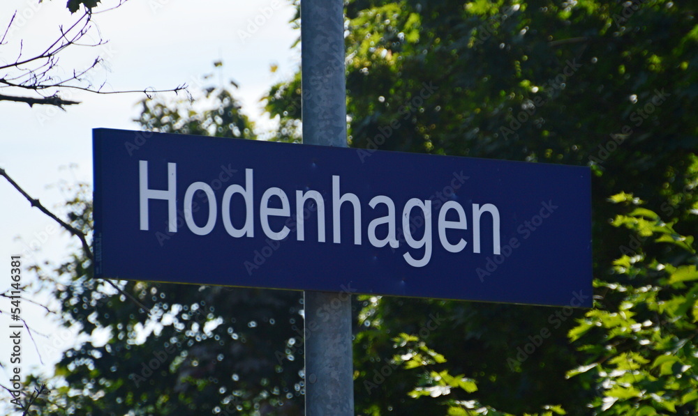 Sign Rail Way Station Hodenhagen, Lower Saxony