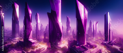 Artistic concept painting painting of a smart and innovation city, background illustration.