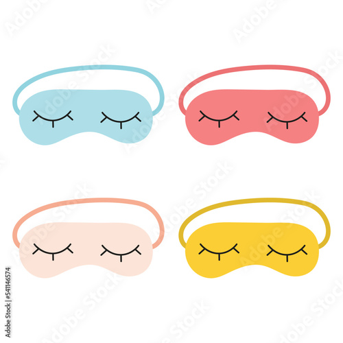 Set of sleep eyes mask. Night accessory to sleep