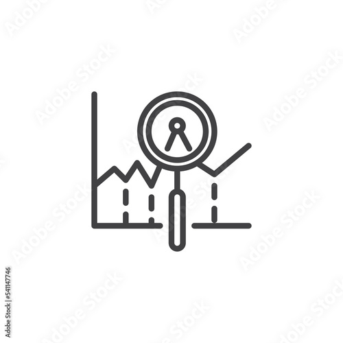 Investment analysis line icon