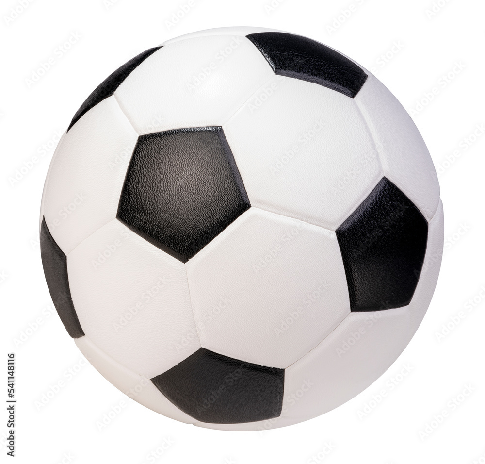 Obraz premium Sports equipment concept, Football or soccer ball on white With clipping path.