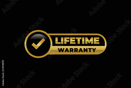 Life time warranty stamp label vector