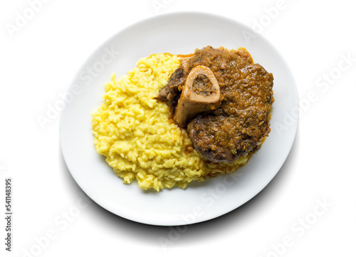 Milanese risotto with saffron and braised veal