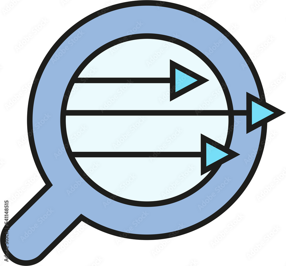 magnifier glass and arrow chart icon magnifier glass and arrow chart icon