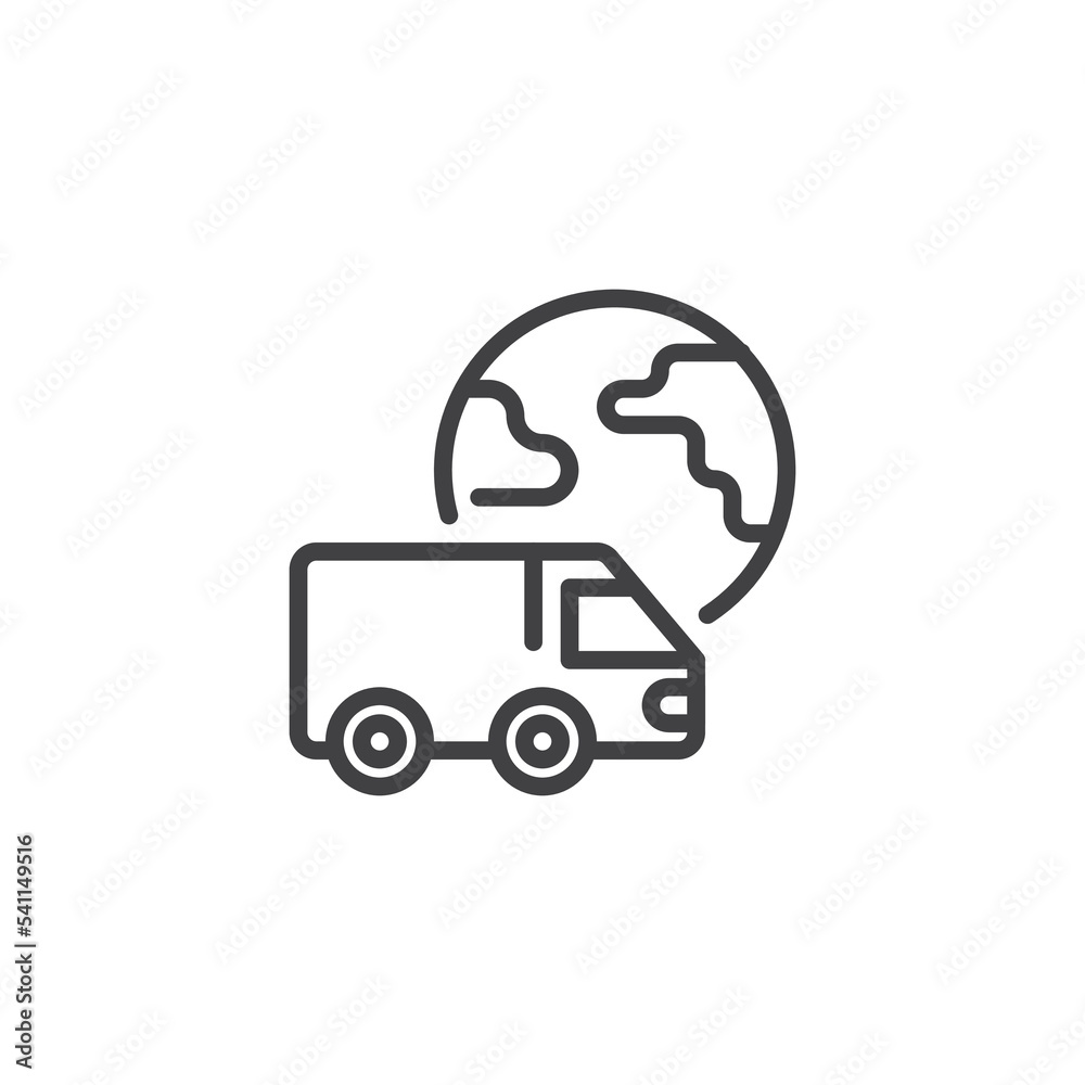 Worldwide delivery line icon Worldwide delivery line icon