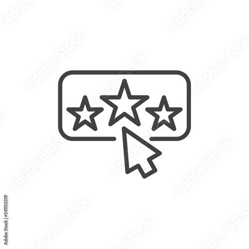 Cursor clicking rating stars line icon